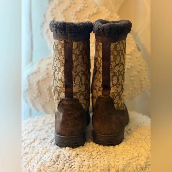 Coach Monogram Shearling Boots sz 11 - Picture 7 of 13